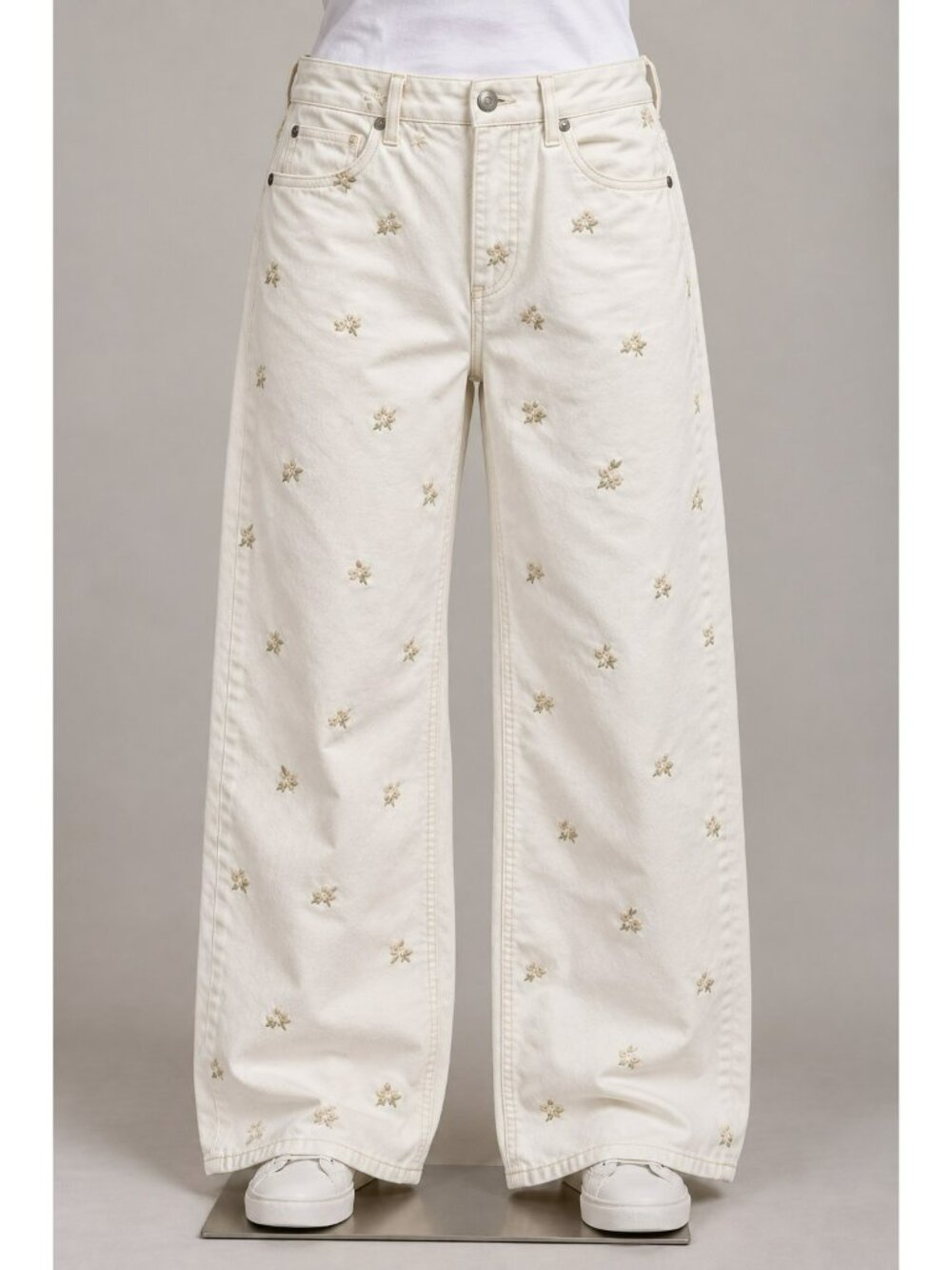 NWT Hudson Jeans Womens 29 Size 8 Wide Leg Floral Embroidered Denim Los Angeles